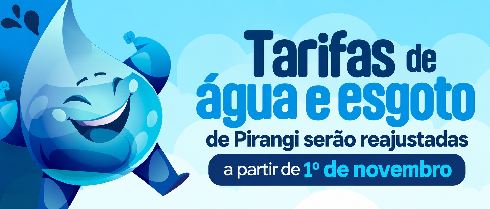 Pirangi terá reajuste nas tarifas de água e esgoto a partir de 1 de novembro.